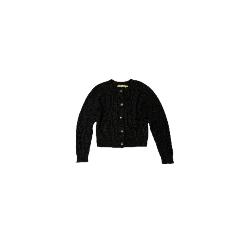 InWear Black Alpaca Wool Cardigan with Rhinestone Buttons - Women’s Size Small